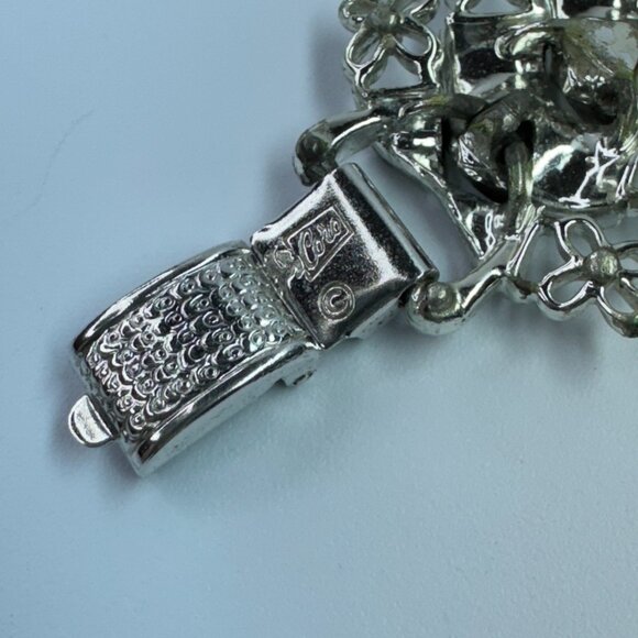 CORO Vintage Links Silver Tone Bracelet 7 inches - Picture 7 of 9